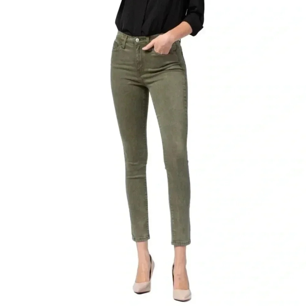 Flying Monkey Skinny Jeans Army Green‎ Sz 27 GUC! Bin B